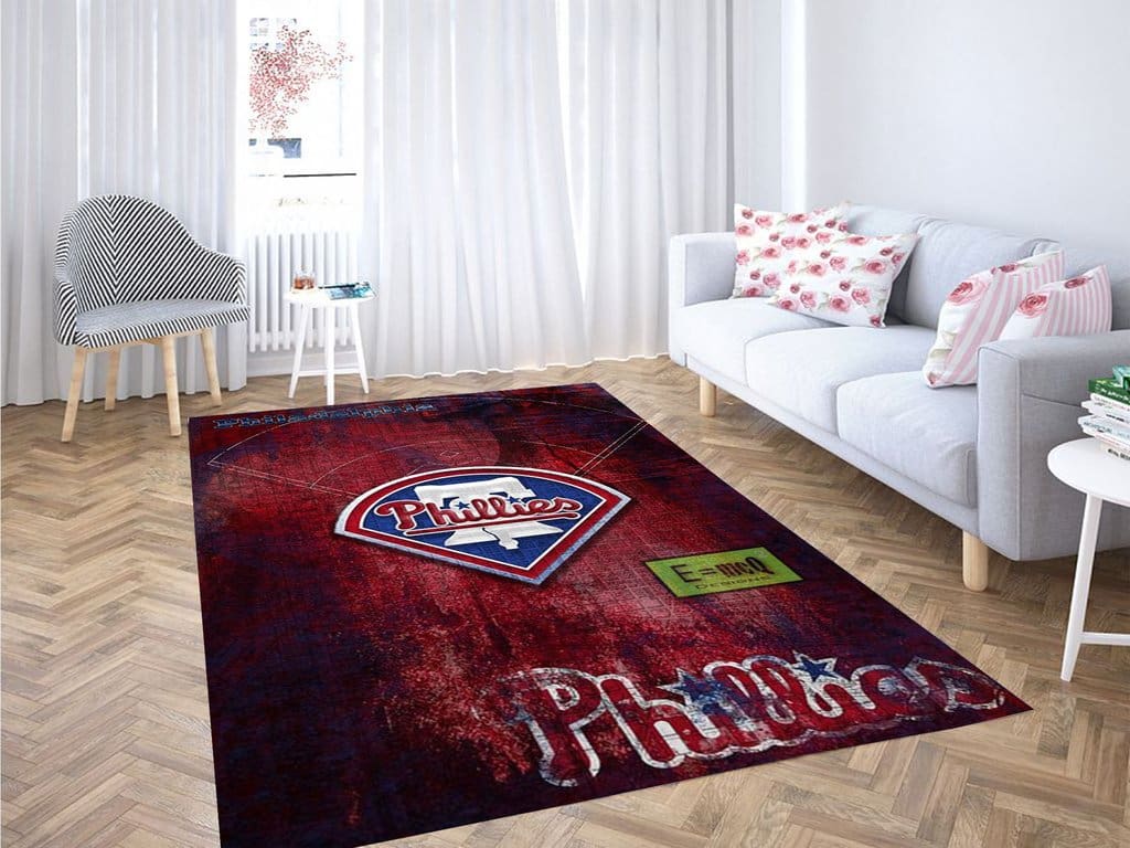 Philadelphia Phillies Wallpaper Living Room Modern Carpet Rug - Inktee Store