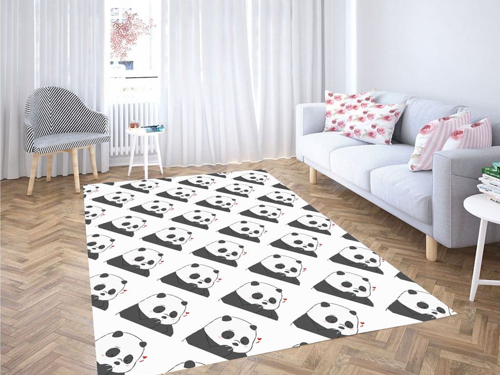 Shy Pattern Panda Living Room Modern Carpet Rug