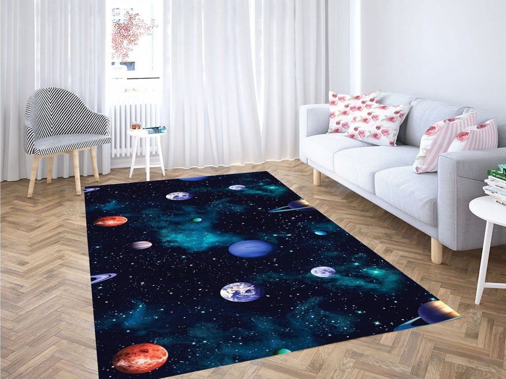 Space Cosmo Wallpaper Living Room Modern Carpet Rug