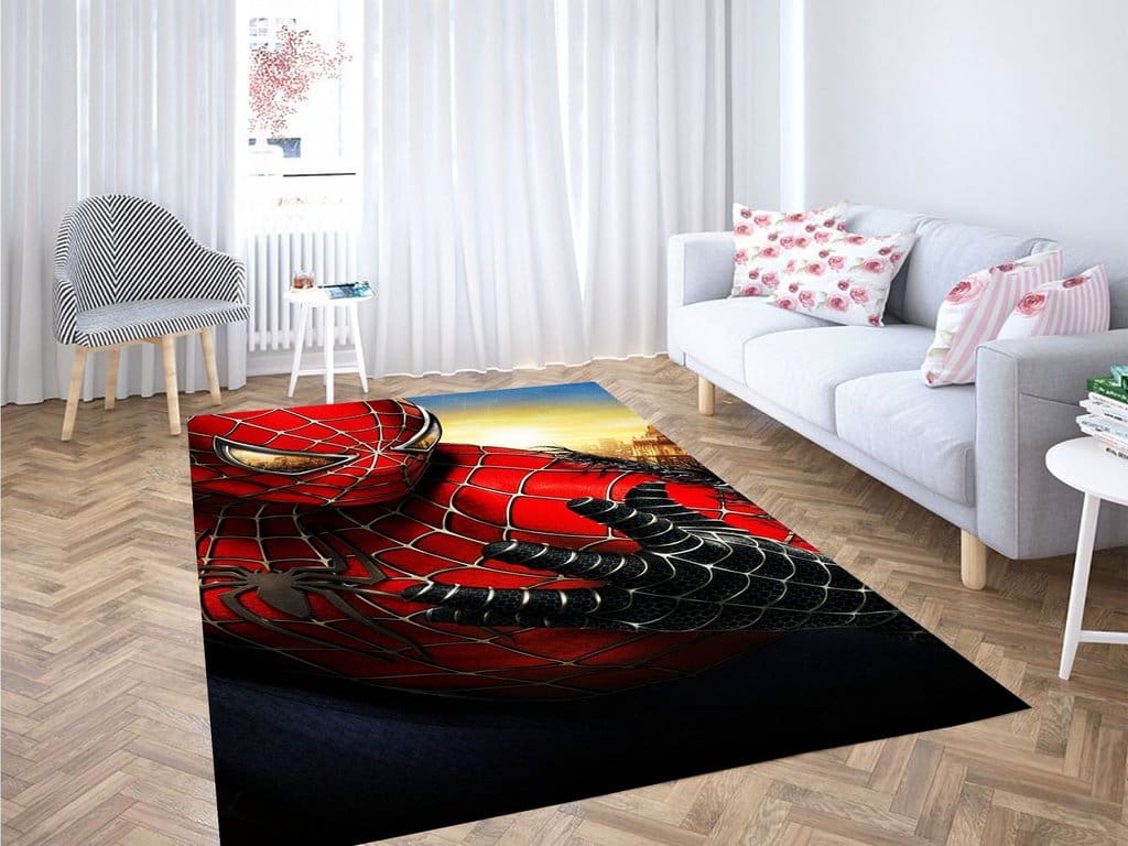 Spiderman Black Wallpaper Living Room Modern Carpet Rug