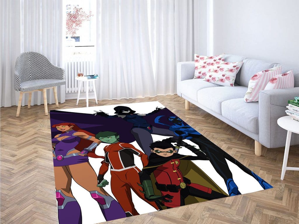 Teen Titans Characters Living Room Modern Carpet Rug