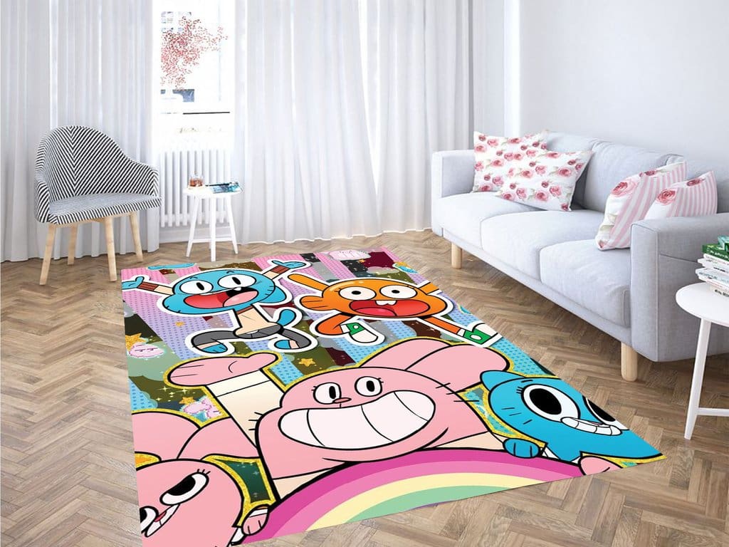 The Amazing World Of Gumball Character Living Room Modern Carpet Rug