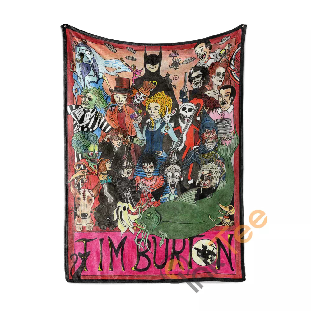 Tim Burton Characters Area Amazon Best Seller Sku 3122 Fleece Blanket