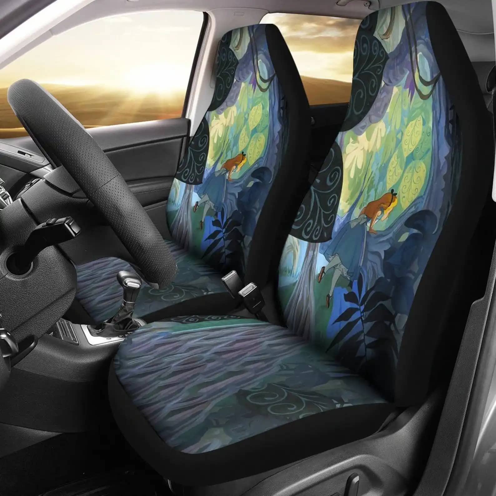 Alice In Wonderland In The Forest Car Seat Covers
