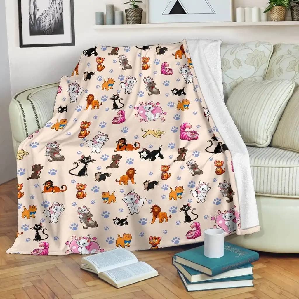 All Disney Cats Disney Inspired Soft Cozy Comfy Bedroom Livingroom Office Home Decoration Fleece Blanket