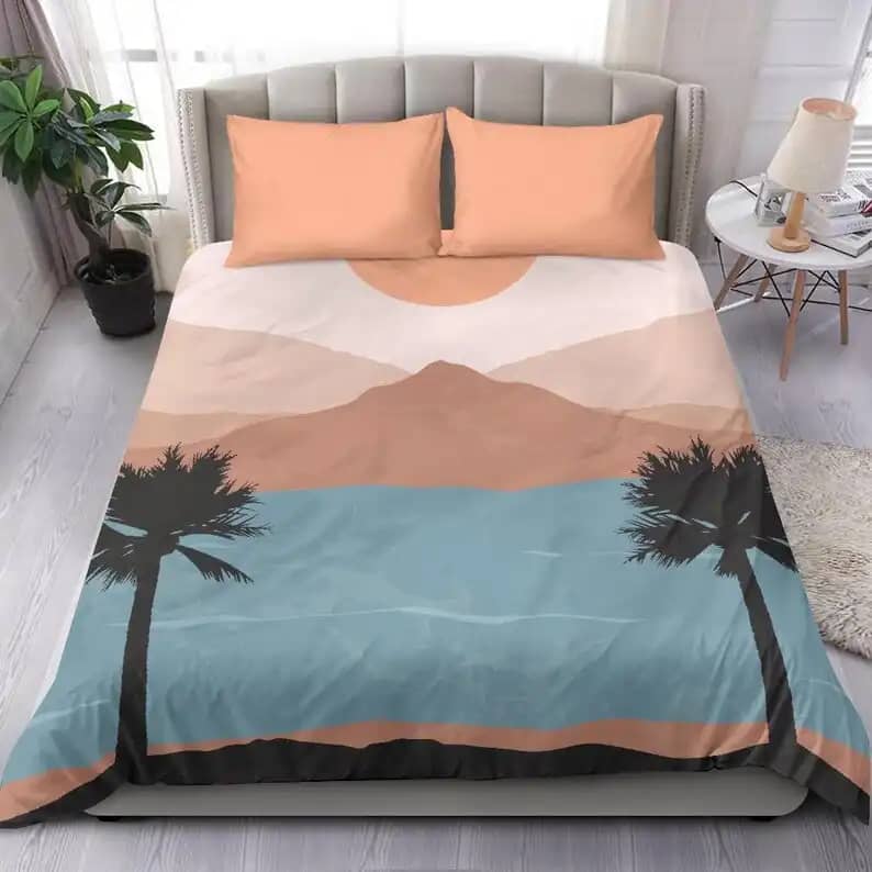 Amazing Pretty Mountain And Lake Landscape With Pastel Colours Quilt Bedding Sets