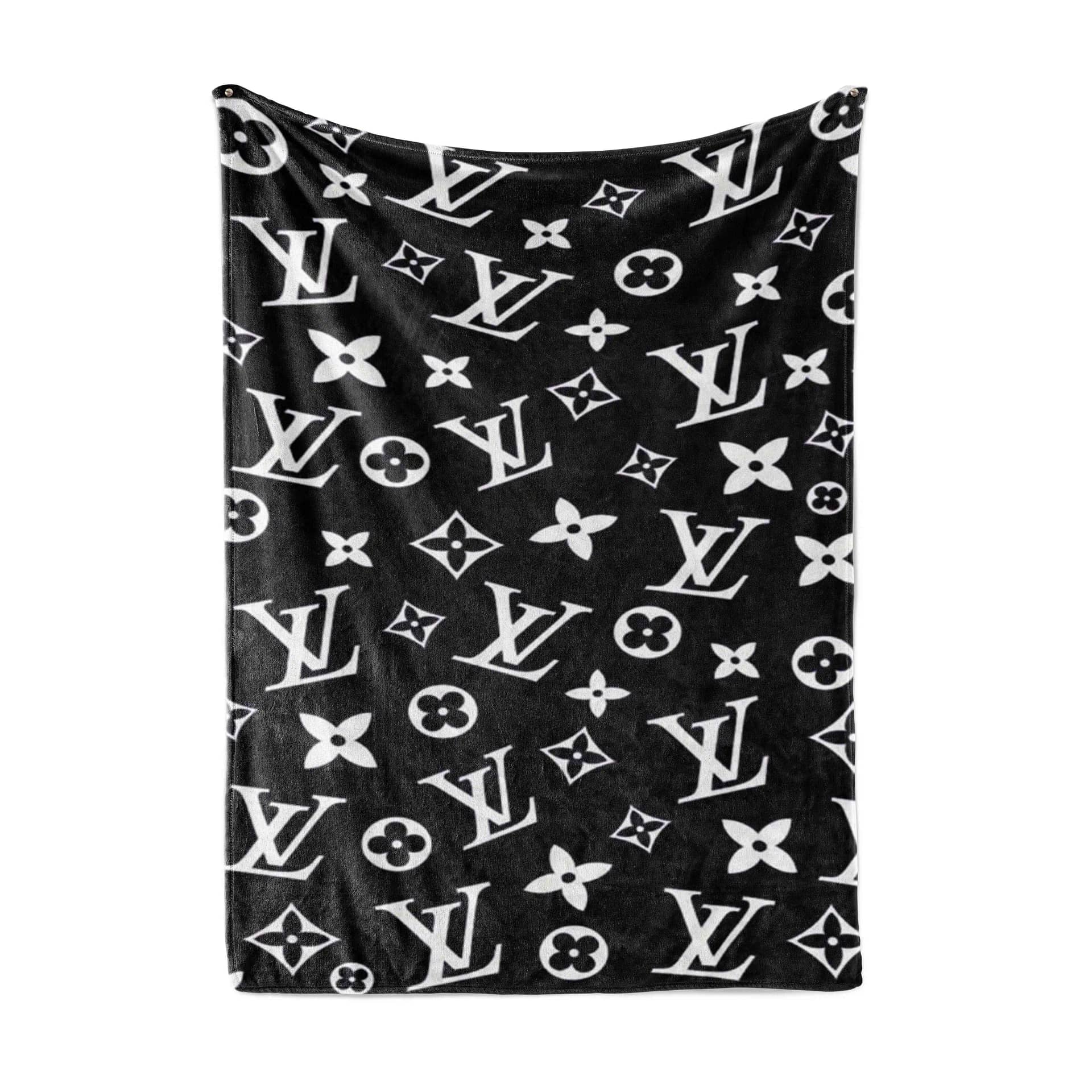 ✔️ Louis Vuitton Black logo white Fleece Blanket - LIMITED EDITION ✔️