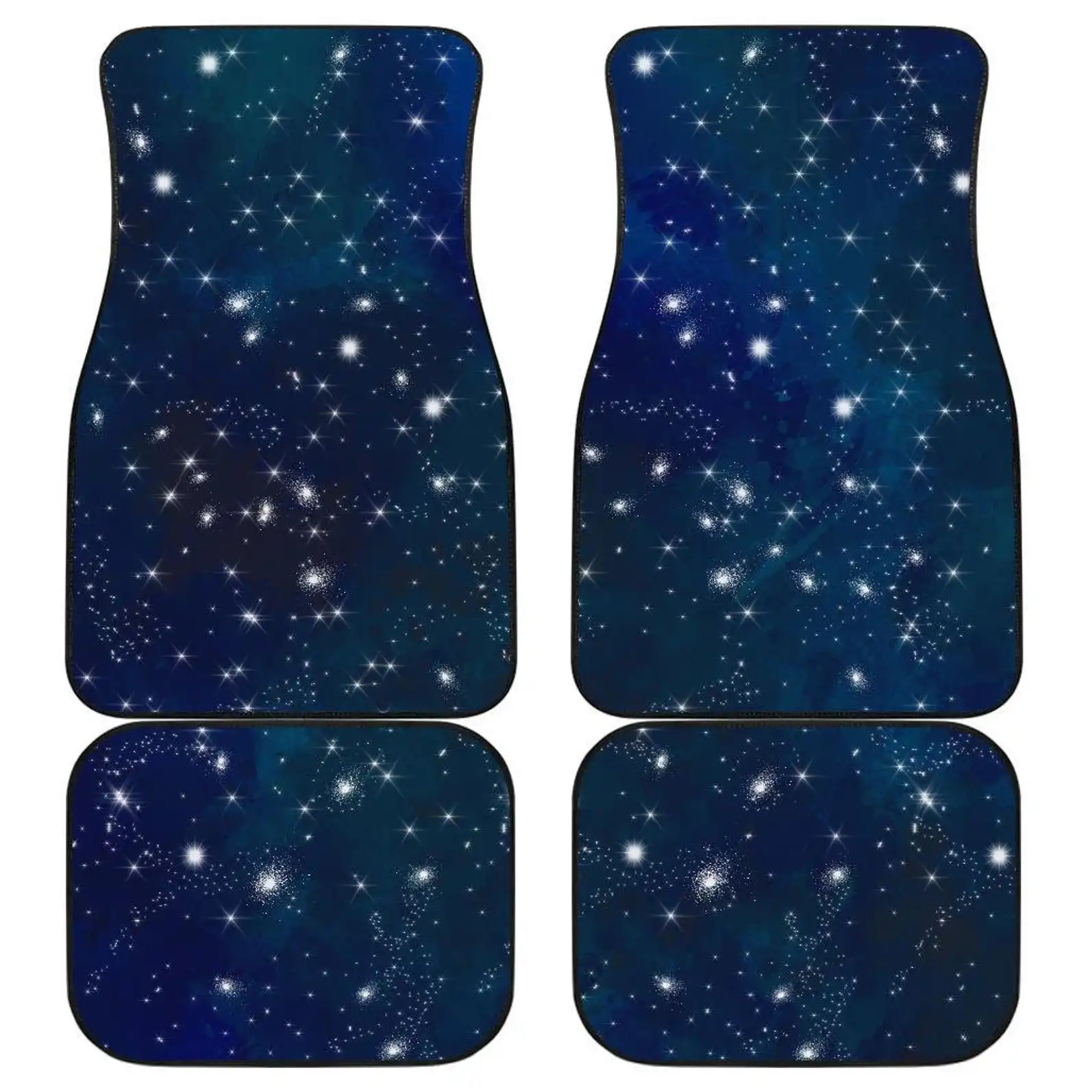 Blue Galaxy Celestial Outer Space Galaxy Stars Car Floor Mats