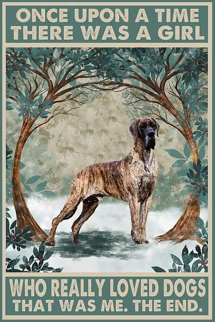 Brindle Once Upon A Time There Was Girl Who Really Loved Dogs That Me Dog Poster