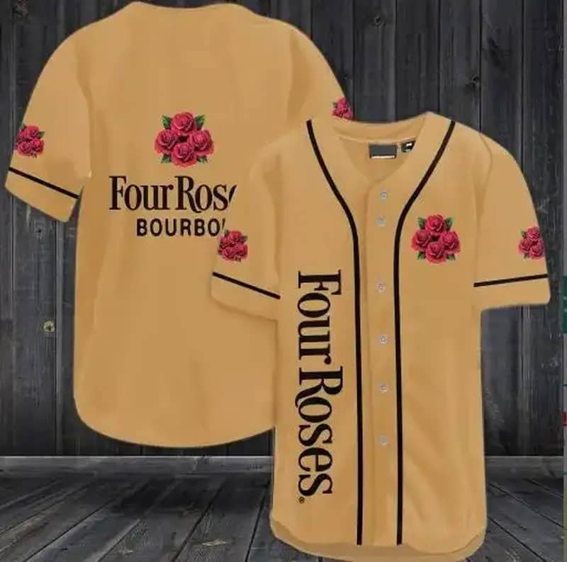 Brown Four Roses Bourbon Beer Custom Baseball Jersey
