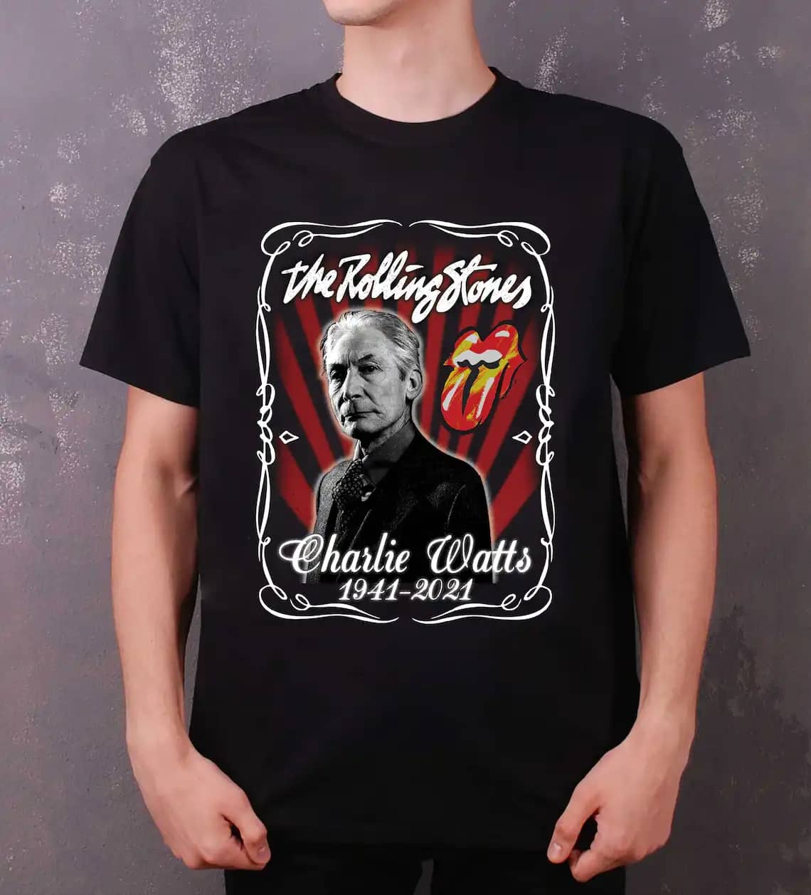 Charlie Watts Rolling Stone Drummer Rock Thank For Memories Men T-Shirt