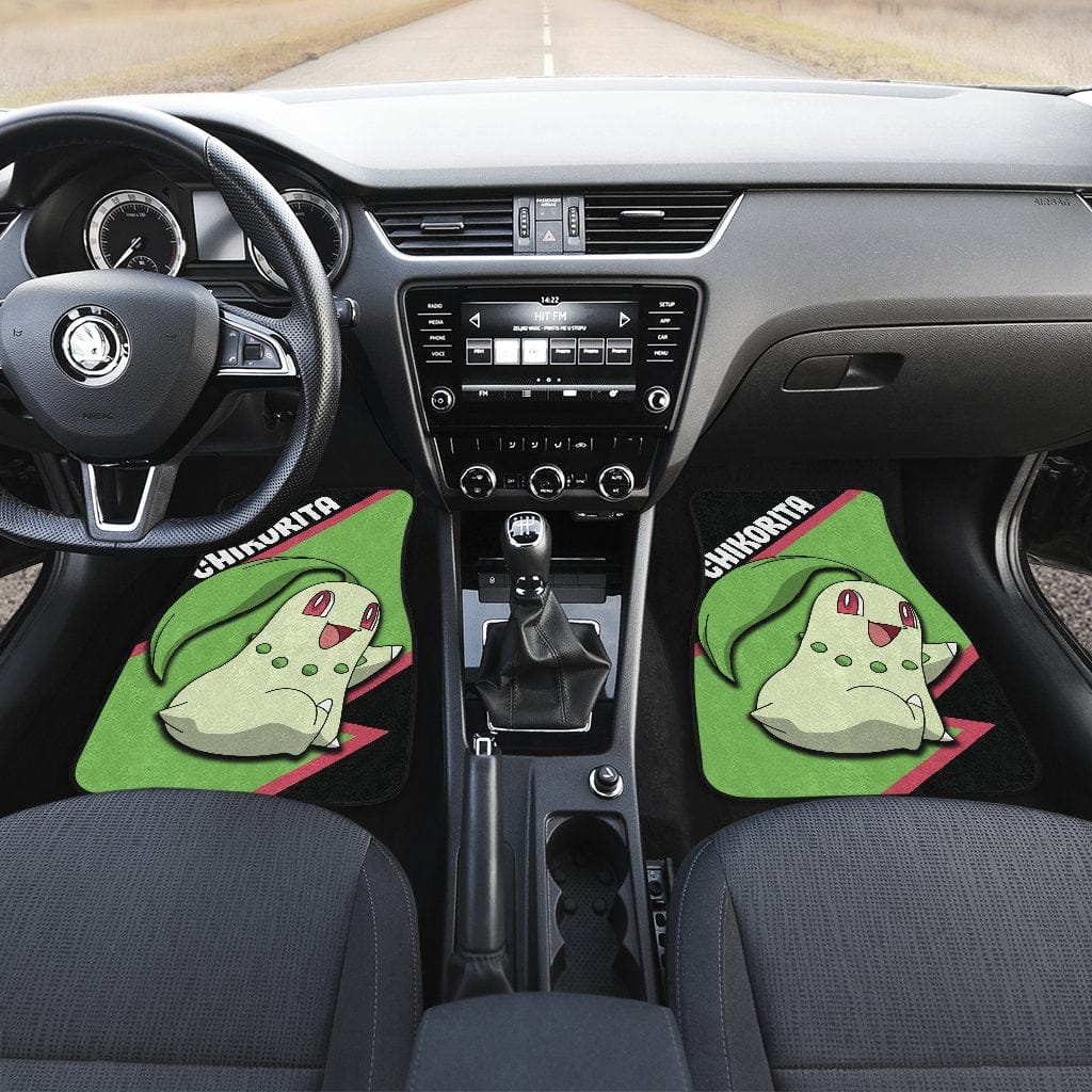 Inktee Store - Chikorita Custom Anime Pokemon Interior Accessories Car Floor Mats Image