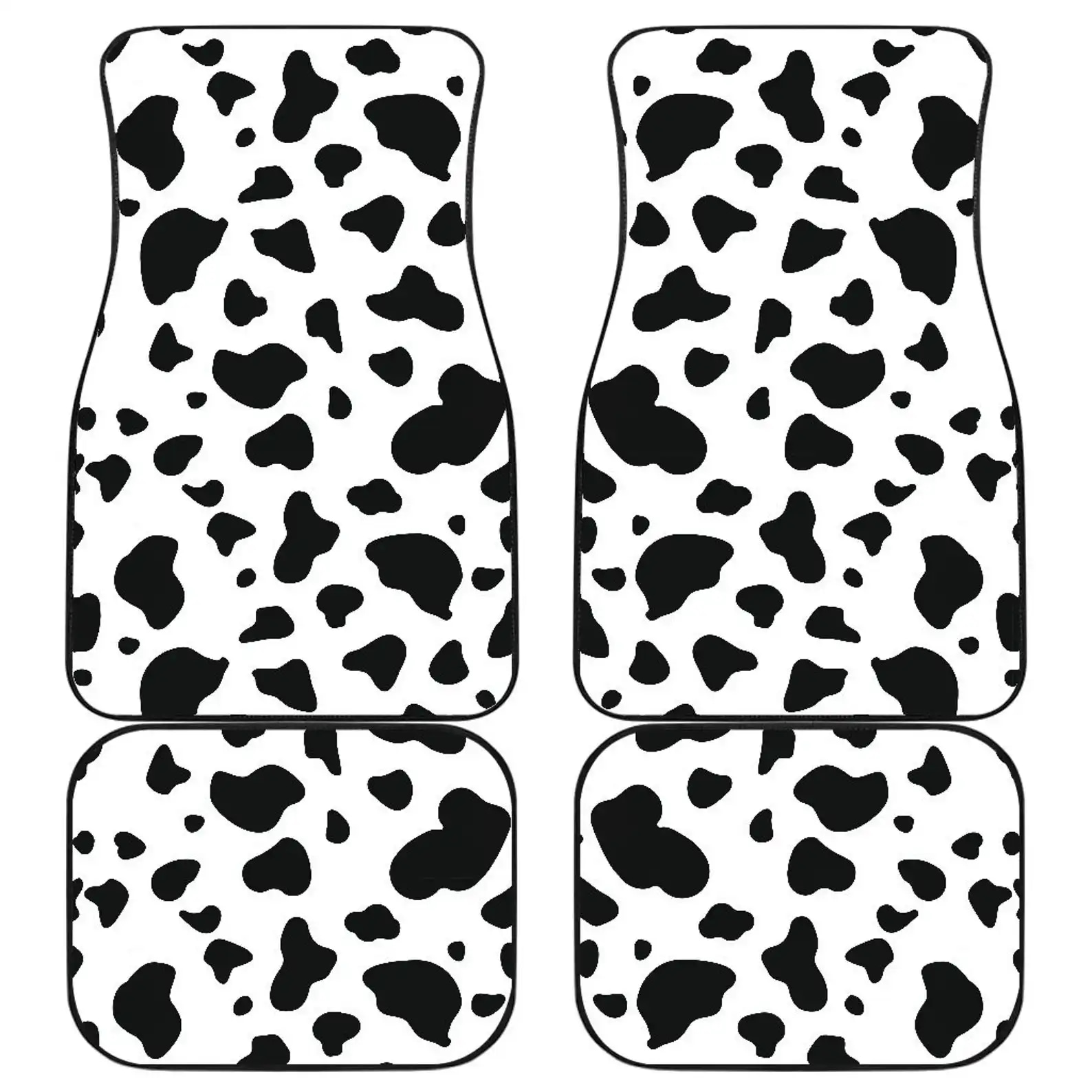 Cow Spots Black White Farm Animals Pattern Car Floor Mats