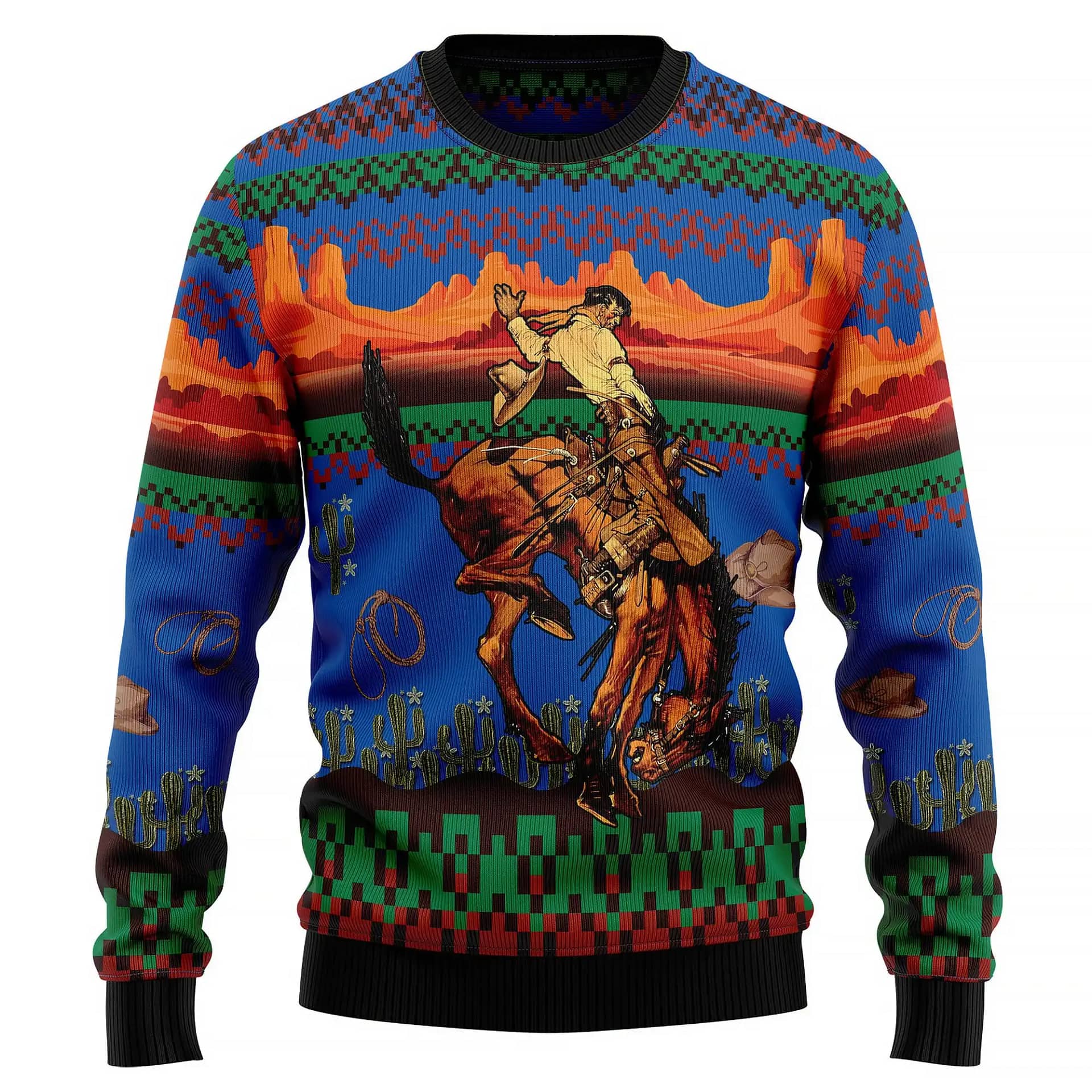Cowboy Desert Knitted Xmas Best Holiday Gifts Ugly Sweater