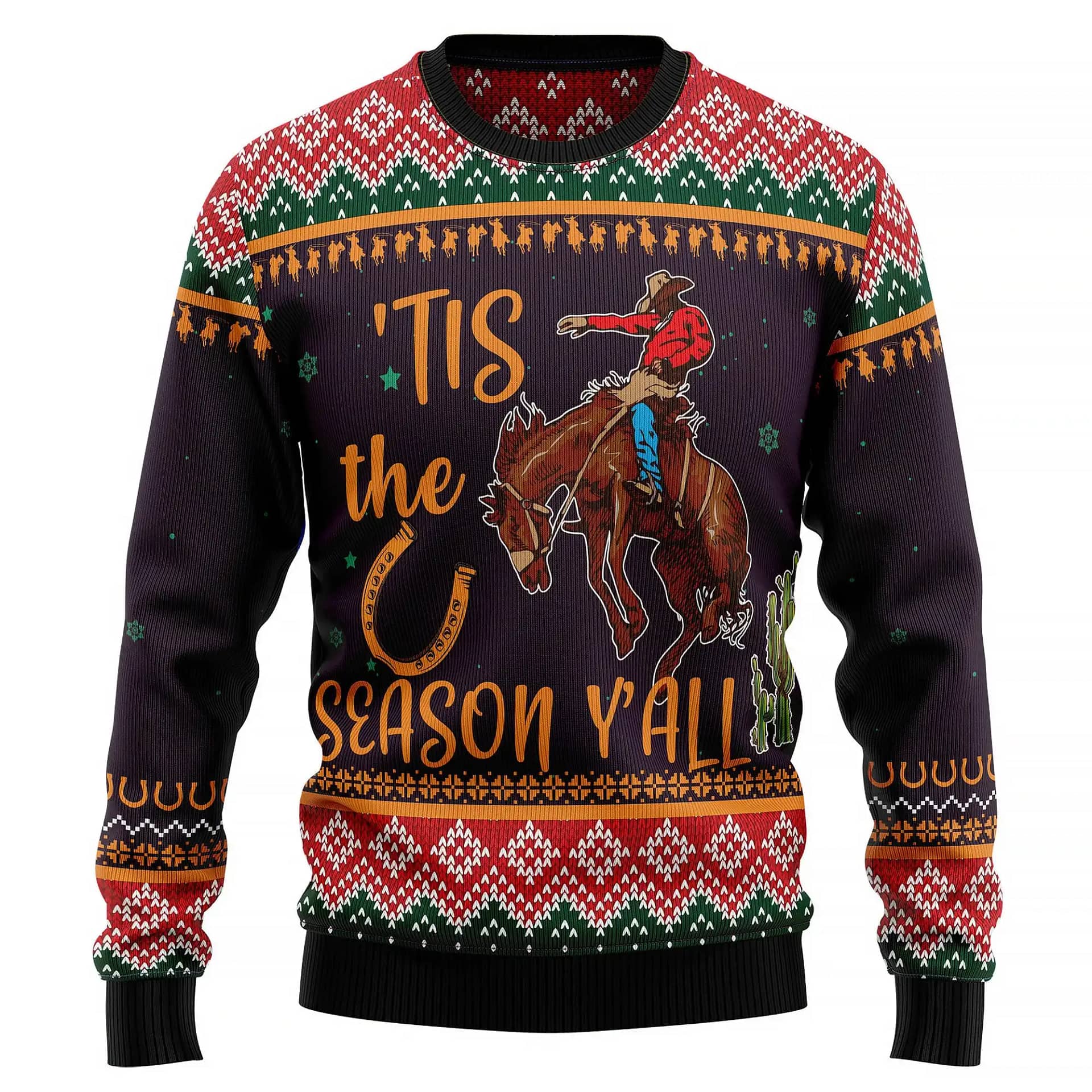 Cowboy Season Knitted Xmas Best Holiday Gifts Ugly Sweater