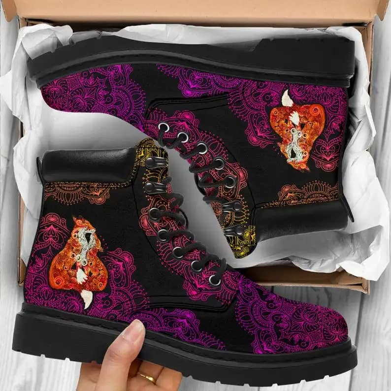 Custom Fox Mandala Boots Fox Couple The Perfect Gift For A Couple All Season Boot