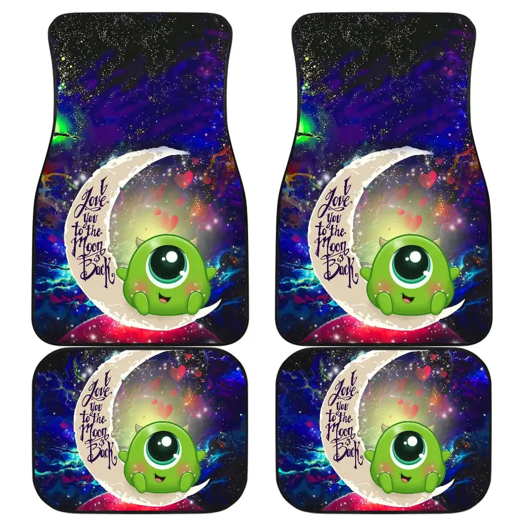 Cute Mike Monster Inc Love You To The Moon Galaxy Car Floor Mats