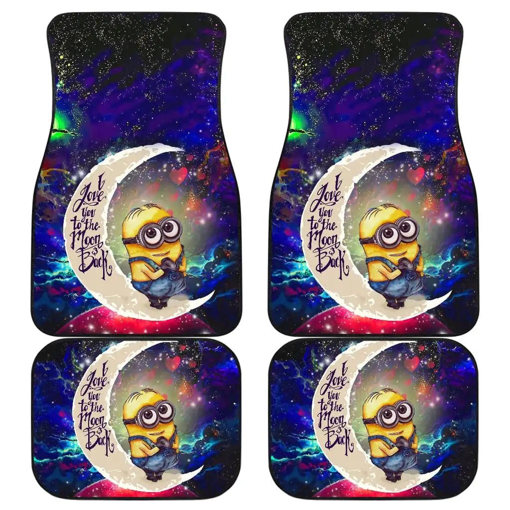Cute Minions Despicable Me Love You To The Moon Galaxy Car Floor Mats