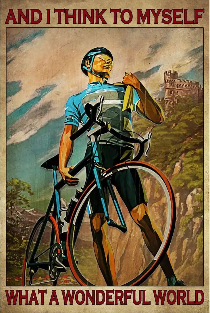 Cycling And I Think To Myself What A Wonderful World Poster