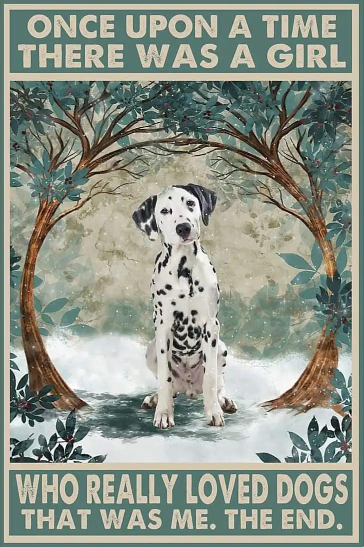 Dalmatians Once Upon A Time There Was Girl Who Really Loved Dogs That Me Dalmatian Dog Lovers Poster