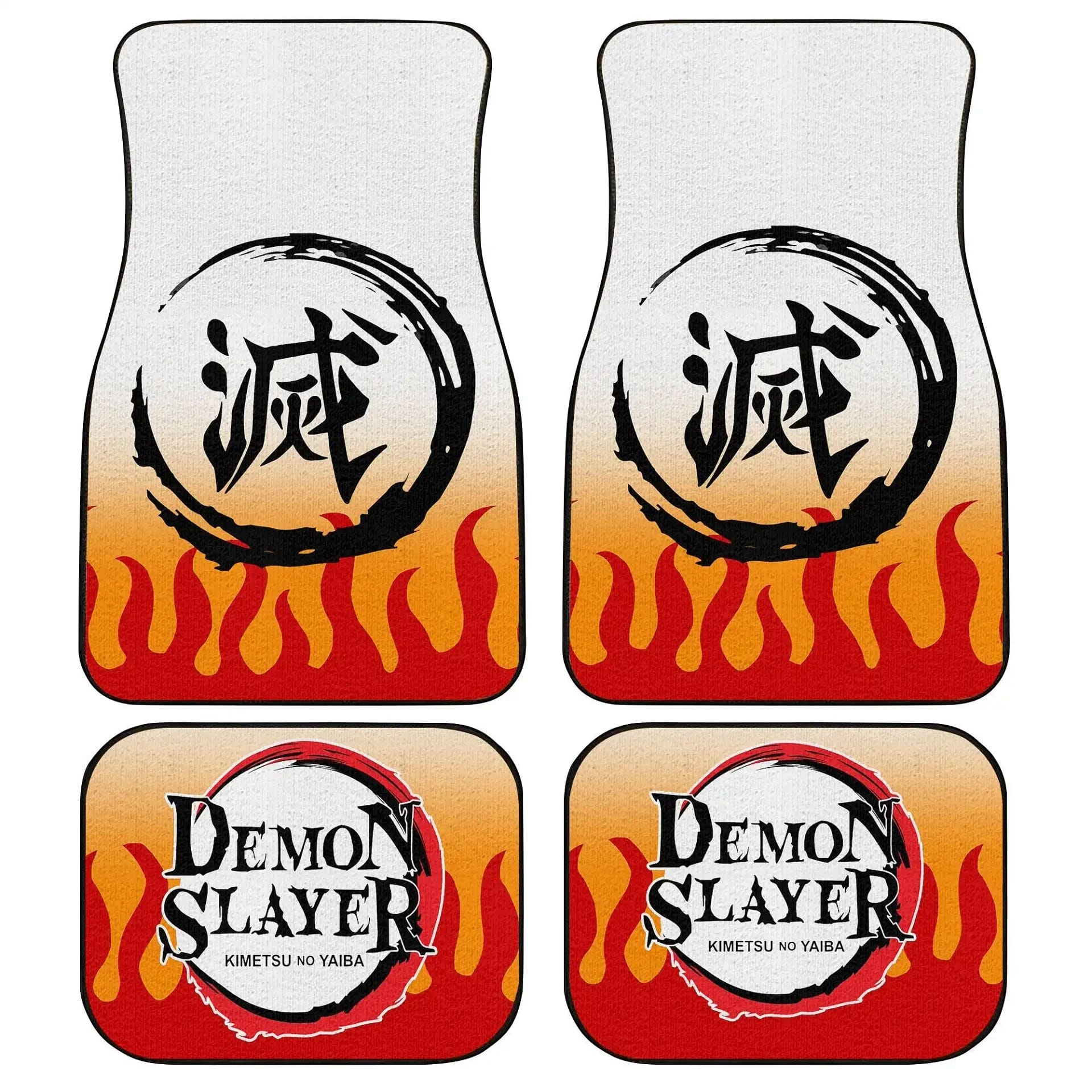 Demon Slayers Kyojuro Rengoku Pattern Kimetsu No Yaiba Car Floor Mats