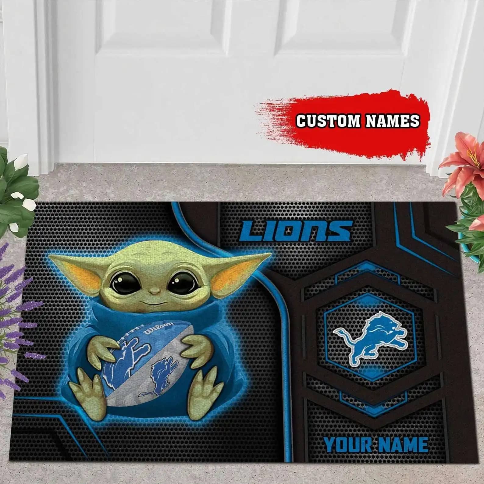 Detroit Lions Nfl Personalized Doormat