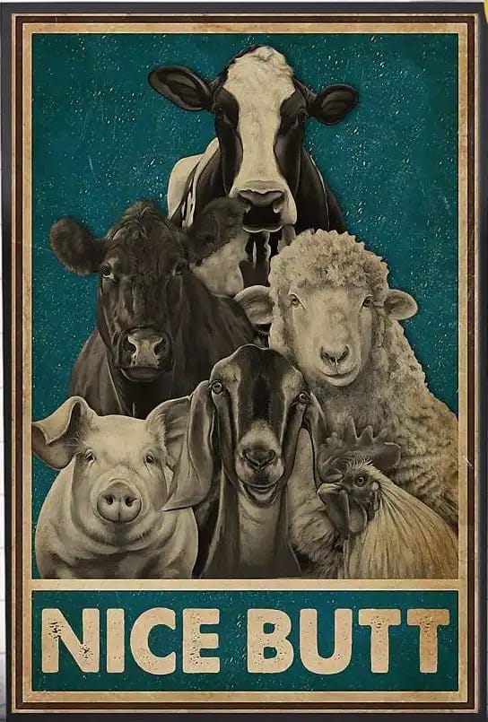 Farm Animals Nice Butt Poster