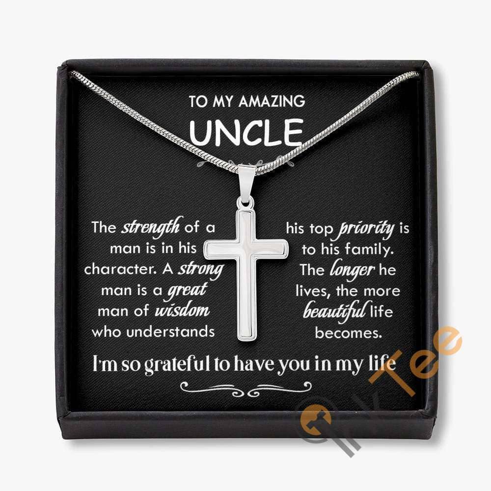 Father'S Day Gift For Uncle From Niece To Best Cross Necklace Personalized Gifts