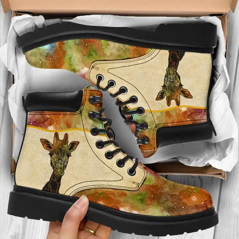 Galaxy Giraffe Watercolor Style Custom All Season Boot
