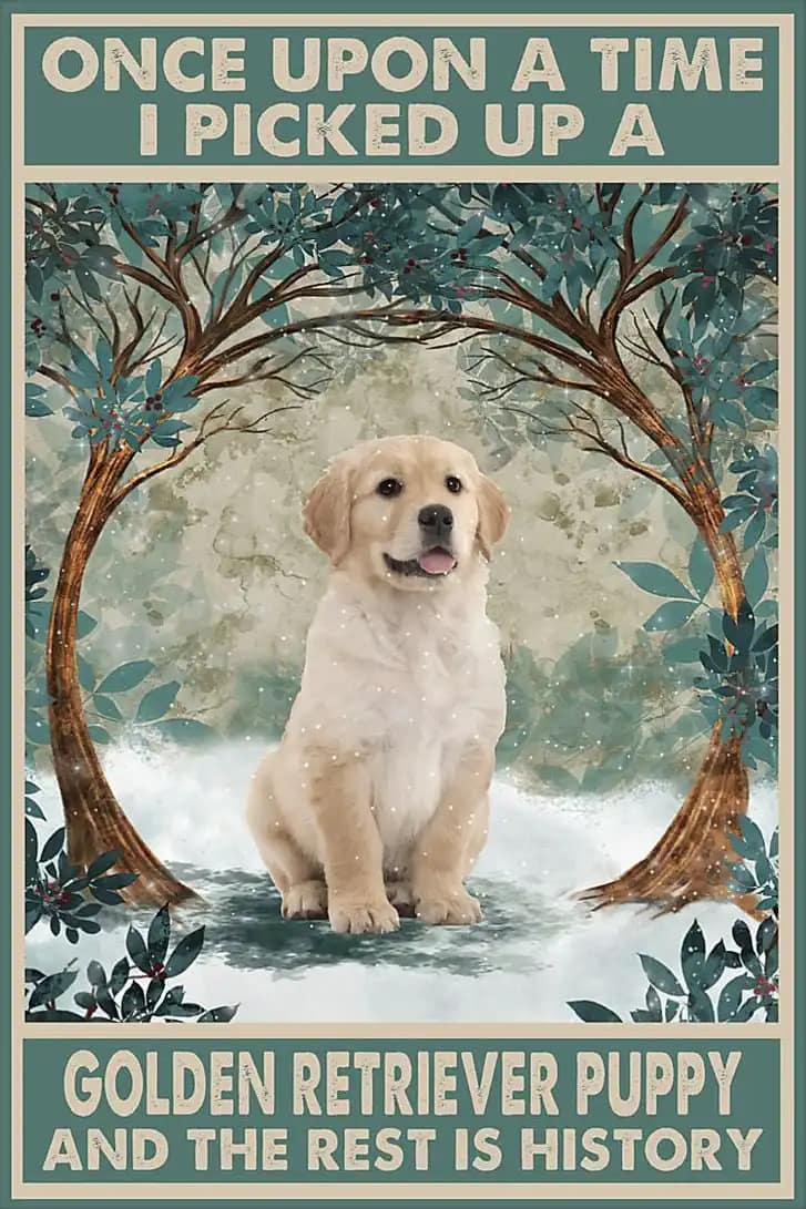 Golden Retriever Puppy Once Upon A Time Poster
