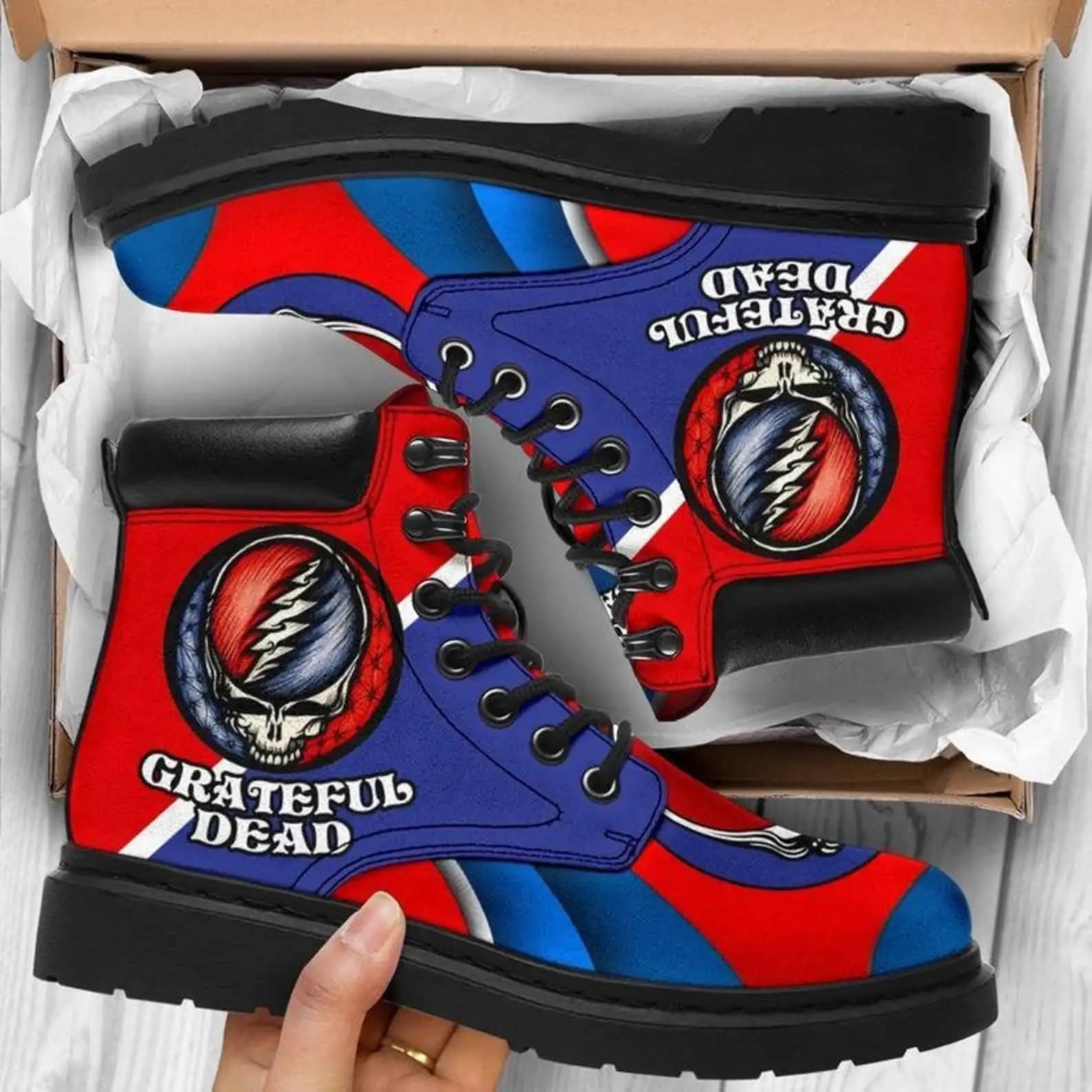 Grateful Dead Custom Boots Shoes Perfect Gift For Fan All Season Boot