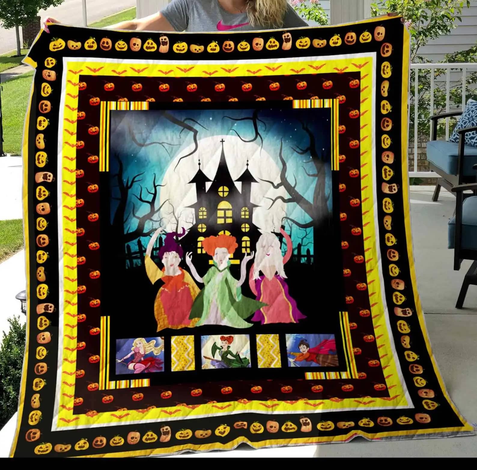 Halloween Witch Blanket Halloween Customized Gift For Fans Quilt