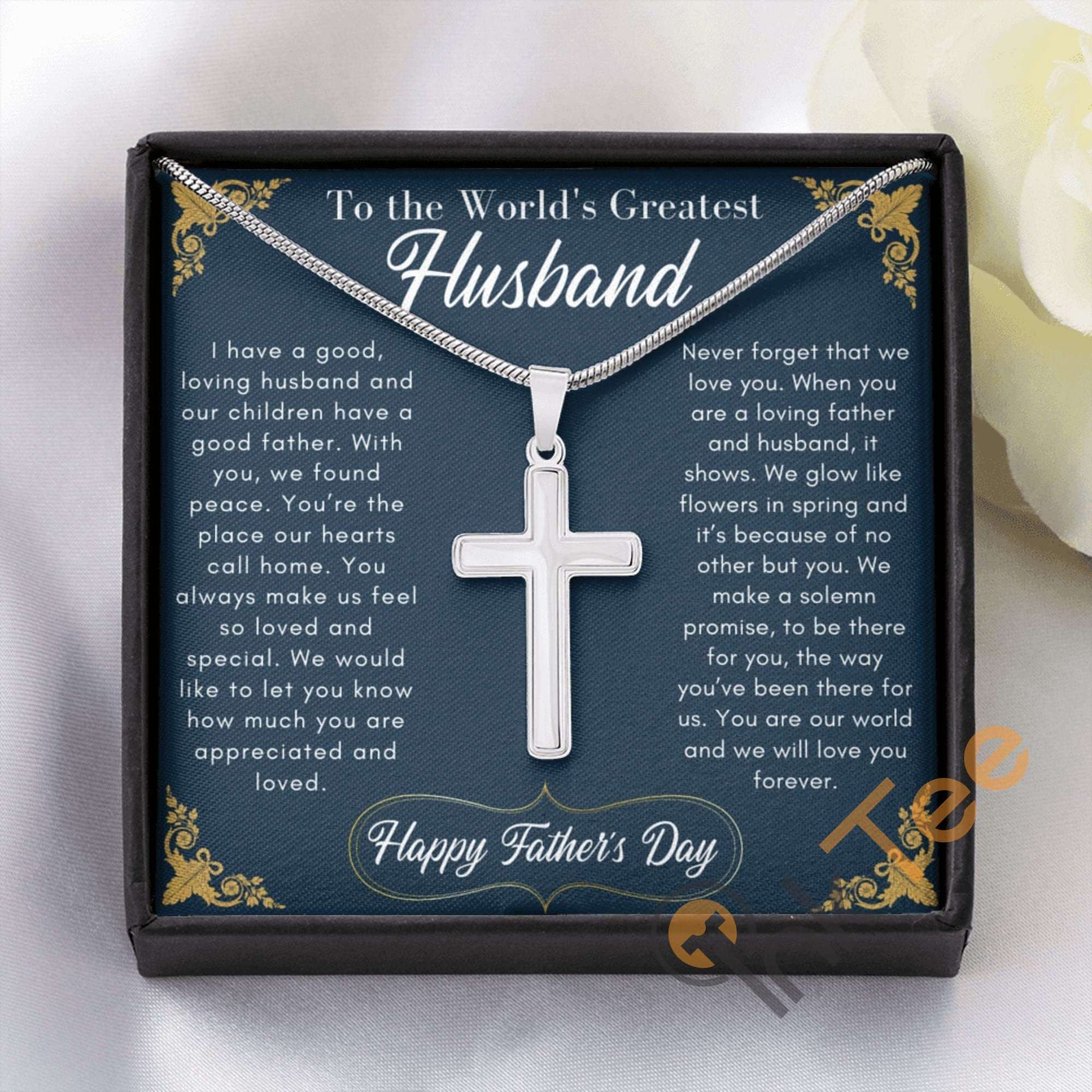 Husband Gift Fathers Day For First Father'S Artisan Cross Necklace Personalized Gifts