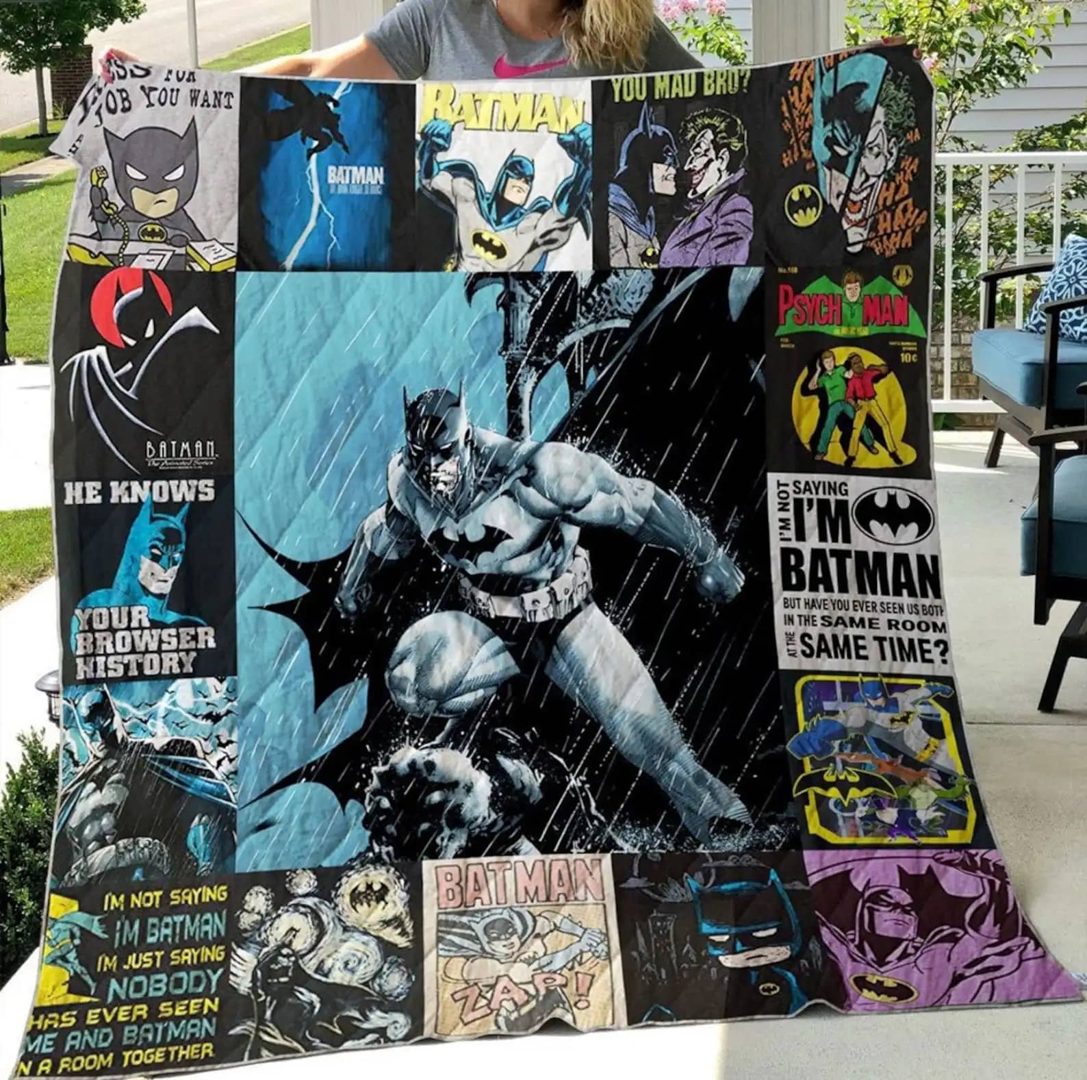 I'M A Bat Man Blanket Gift For Fans Super Hero Quilt