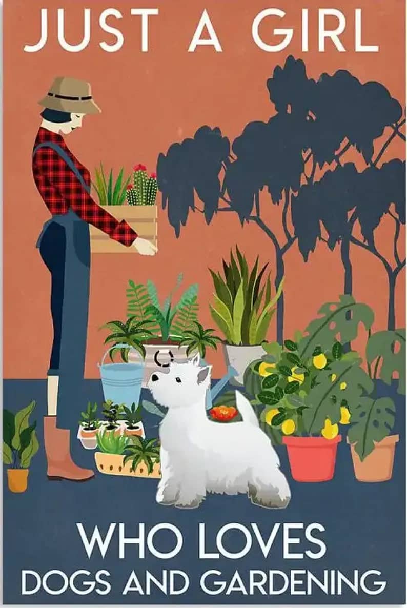 Just A Girl Who Loves Dogs And Gardening Poster