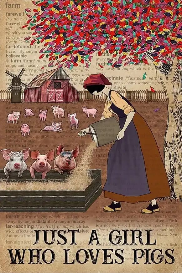 Just A Girl Who Loves Pigs Farm Poster