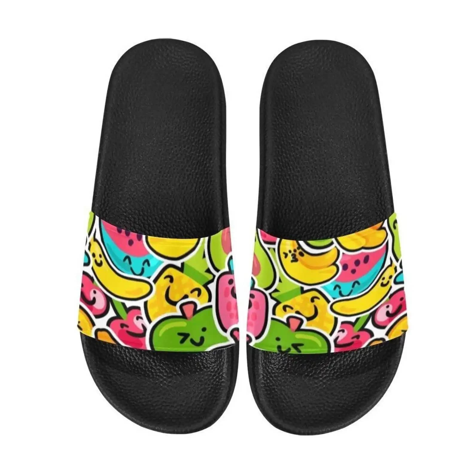 Kawaii Happy Fruit Stickers Slide Sandals