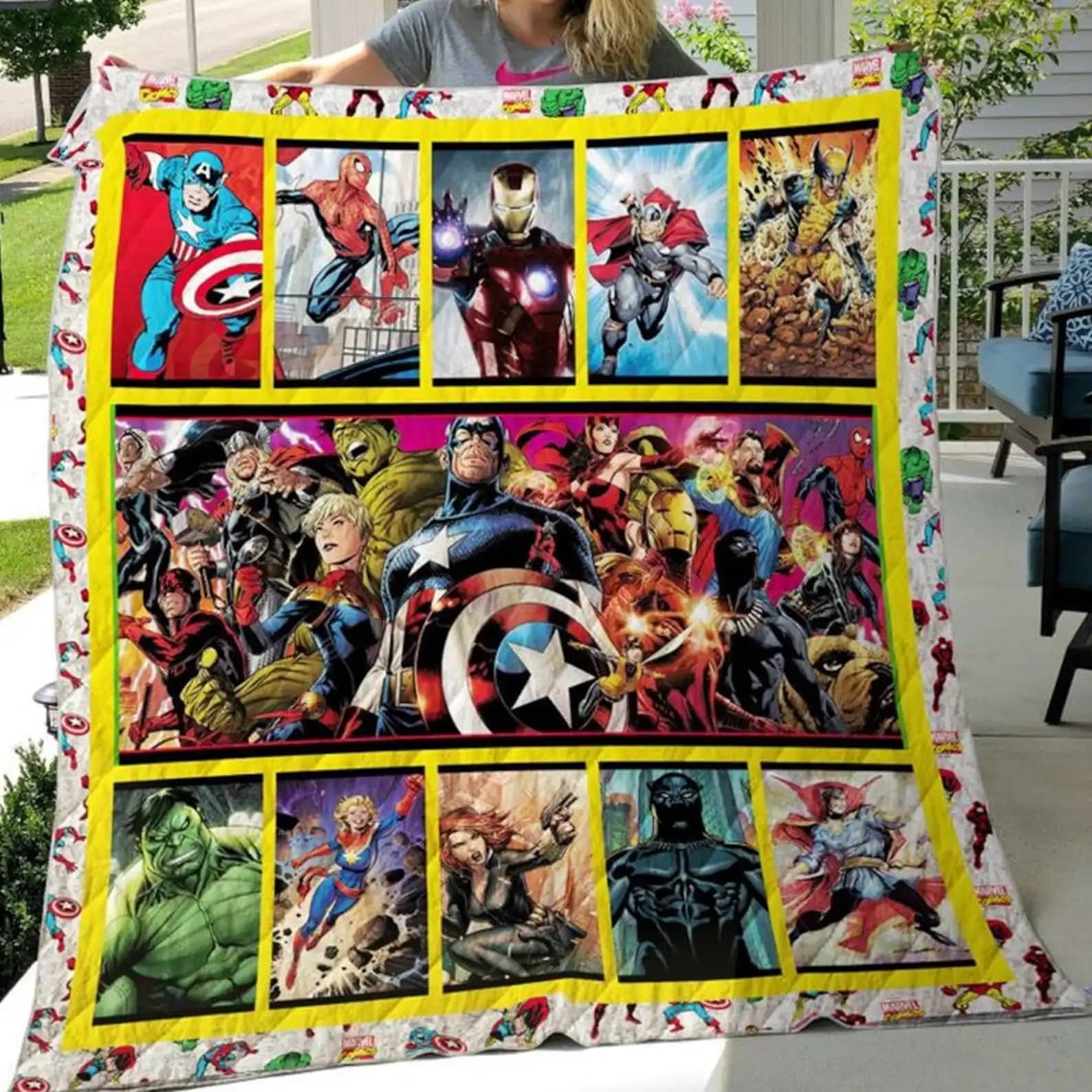 Marvel Characters Blanket Gift For Fans Cartoon Movie Quilt