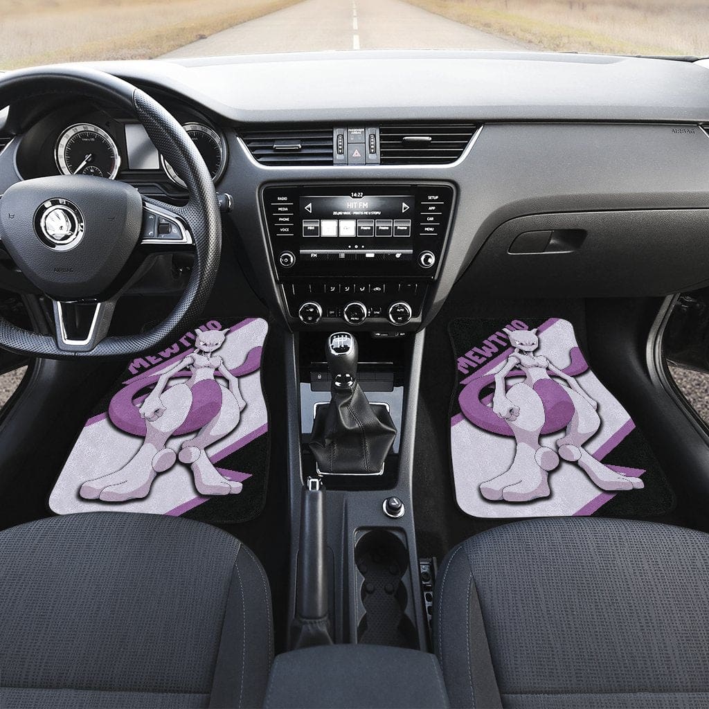Inktee Store - Mewtwo Custom Anime Pokemon Interior Accessories Car Floor Mats Image