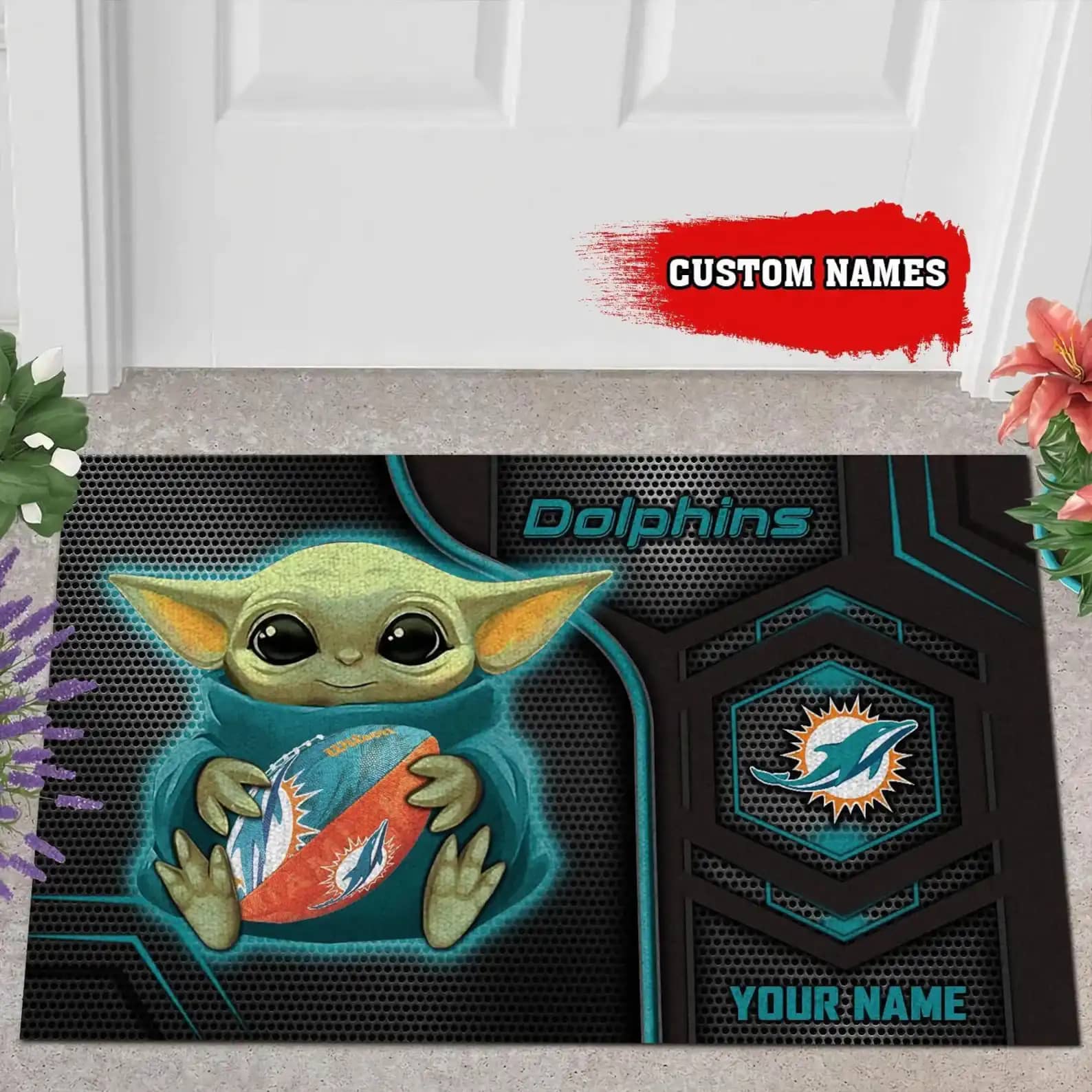 Miami Dolphins Nfl Fan Gift Doormat
