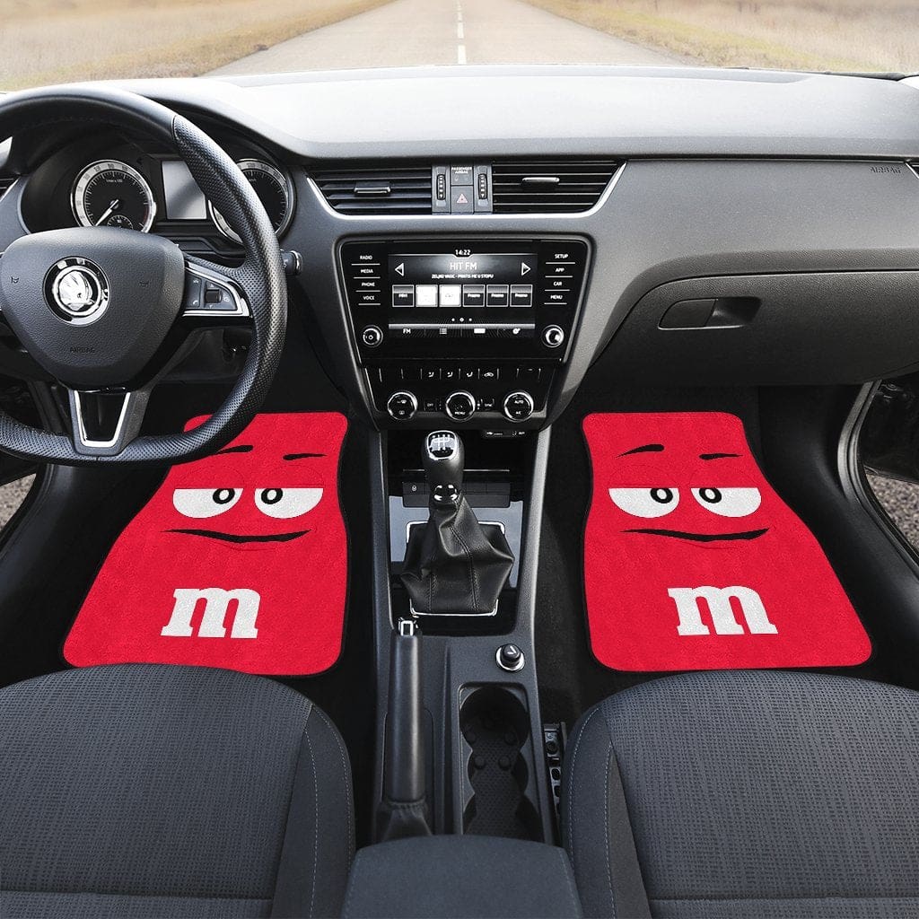 Inktee Store - M&Amp;M Red Chocolate Front And Back Floor Mats Car Floor Mats Image