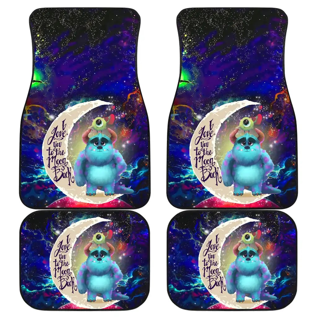 Monster Inc Sully And Mike Love You To The Moon Galaxy Car Floor Mats
