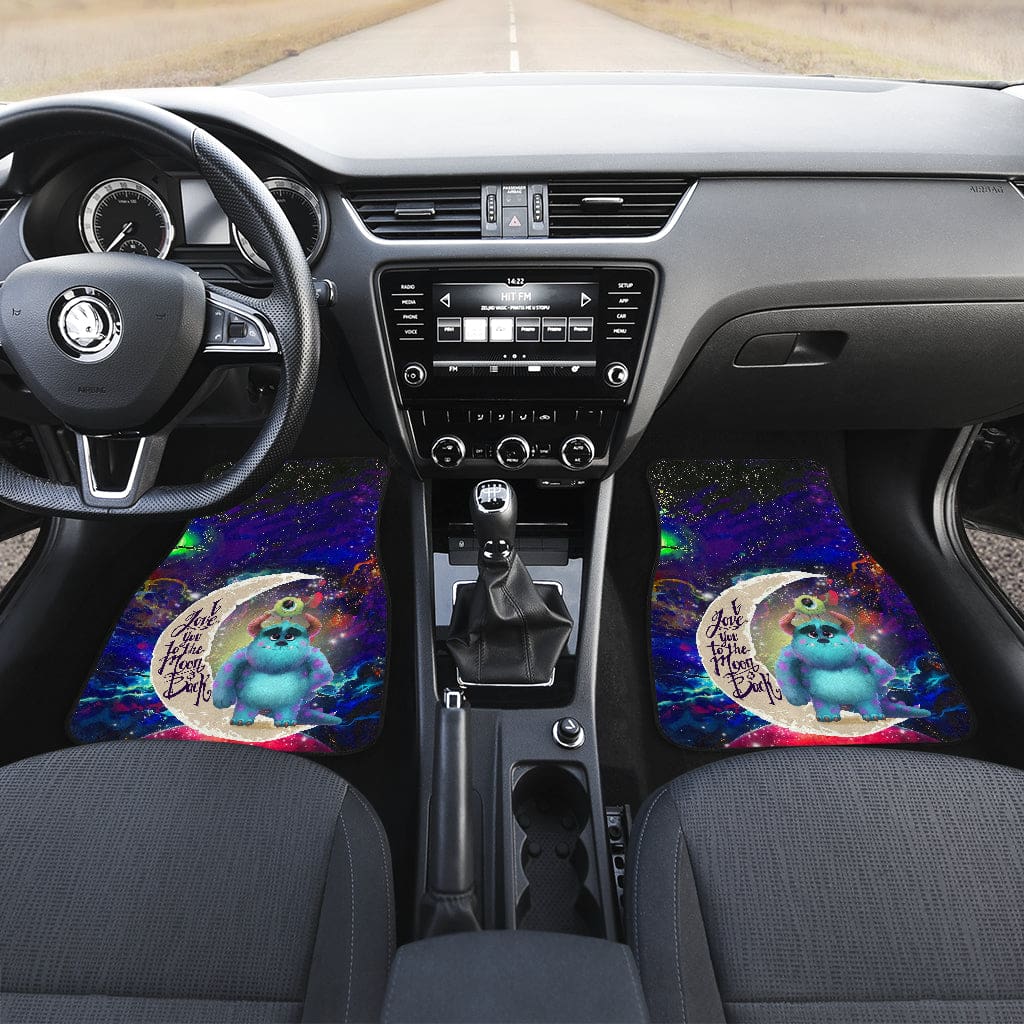 Inktee Store - Monster Inc Sully And Mike Love You To The Moon Galaxy Car Floor Mats Image