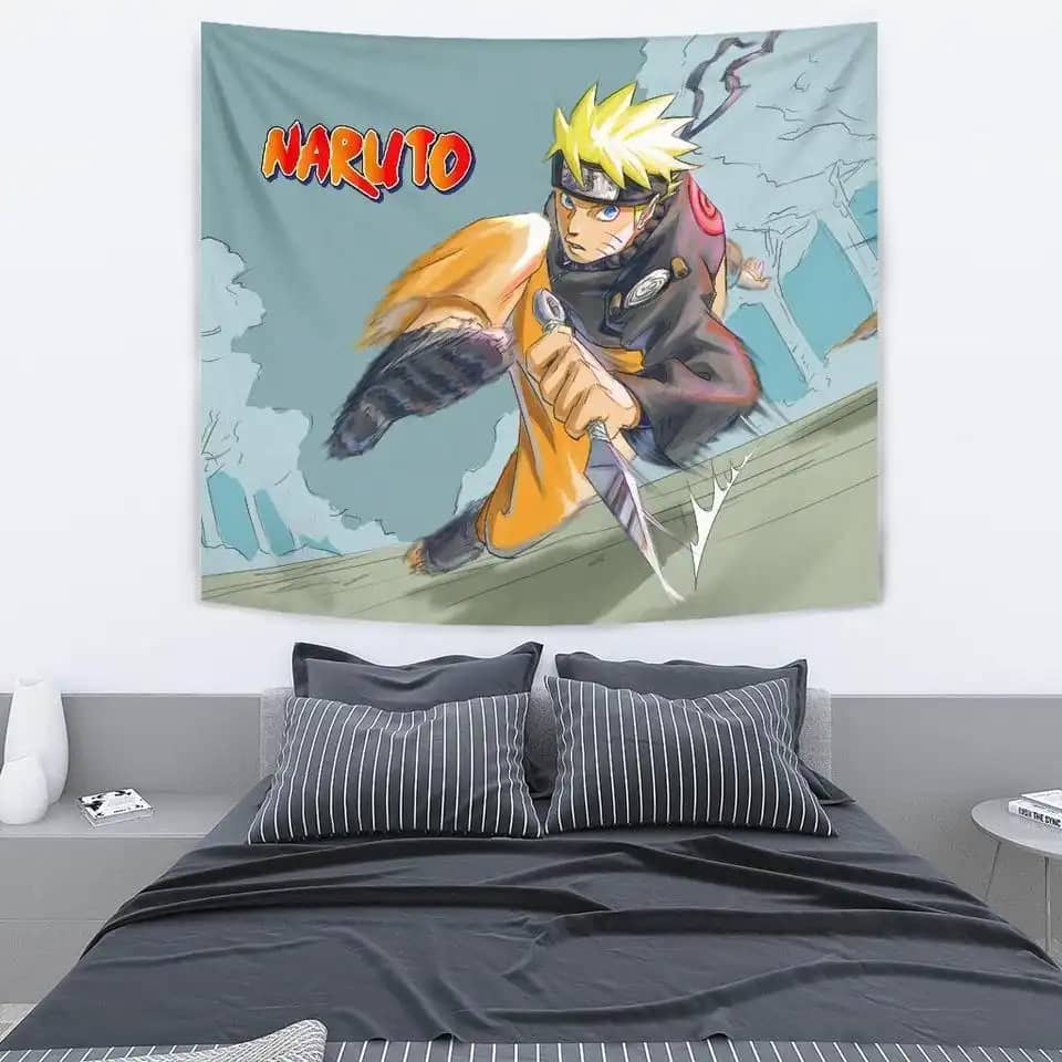 Naruto Running Skill For Anime Fan Gift Wall Decor Tapestry