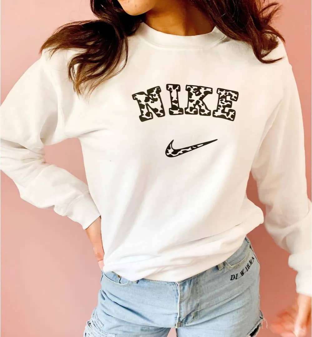 Nike Cow Sweatshirt, T-shirt, Hoodie Embroidery - Inktee Store