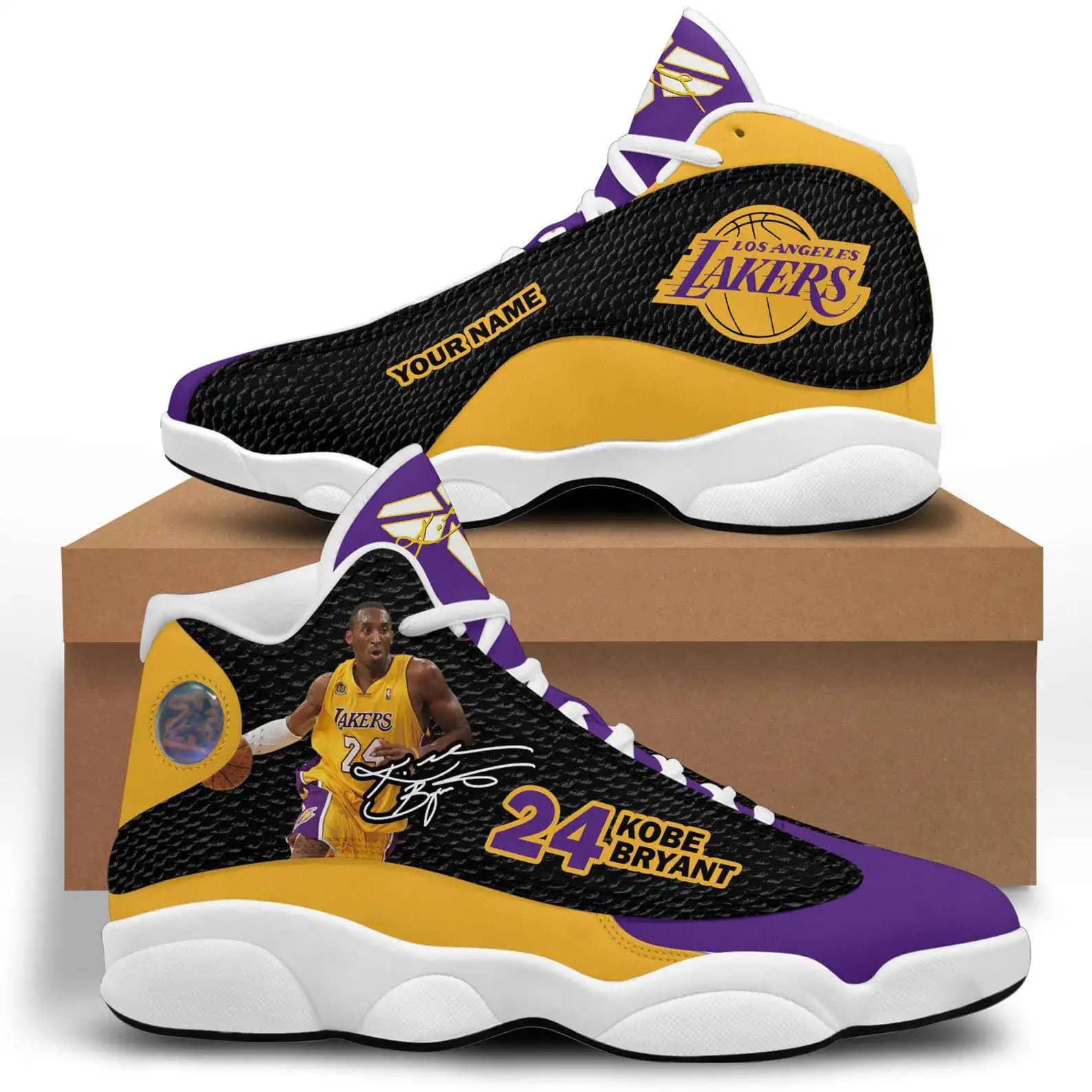 Personalized Custom Name Kobe Bryant Lakers 24 Air Jordan 13 Shoes