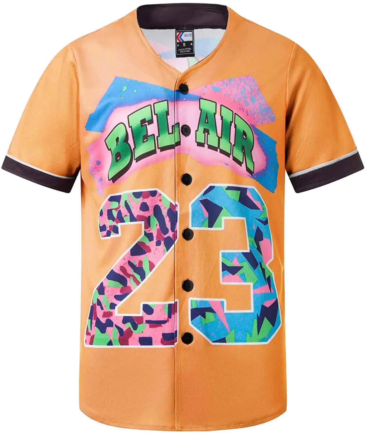 Personalized Orange Shirts Hip Hop 90S Fashion Custom Number Idea Gift For Fans Baseball Jersey