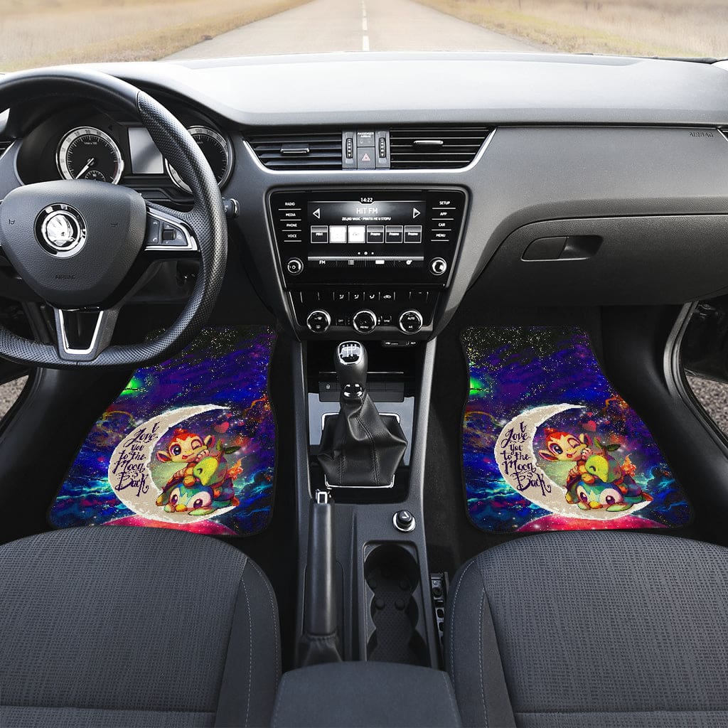 Inktee Store - Piplup Turtwig And Chimchar Gen 4 Love You To The Moon Galaxy Car Floor Mats Image