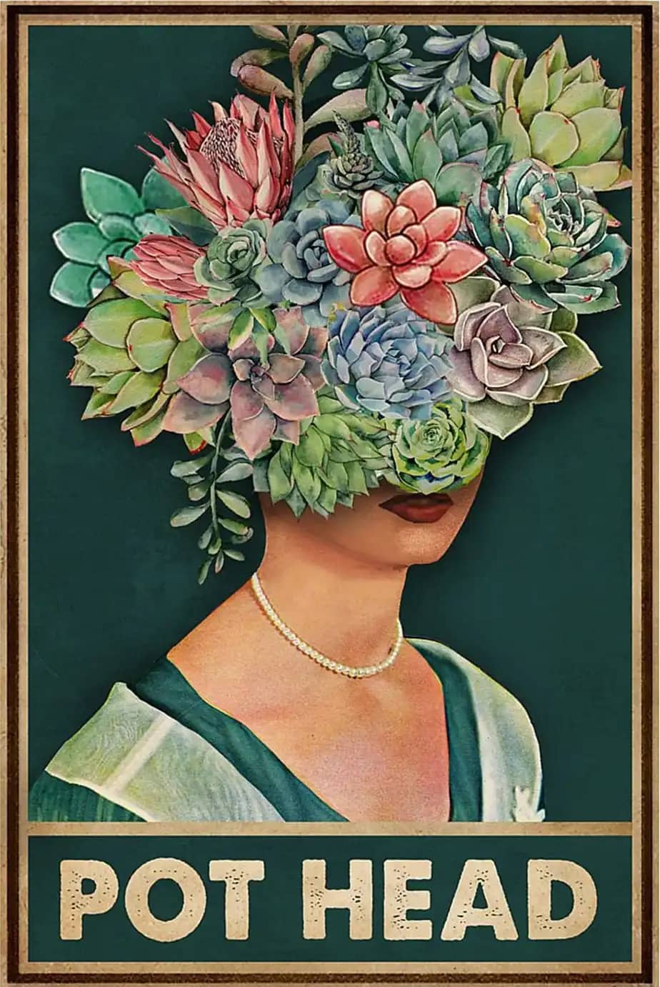 Pot Head Flower Woman Poster