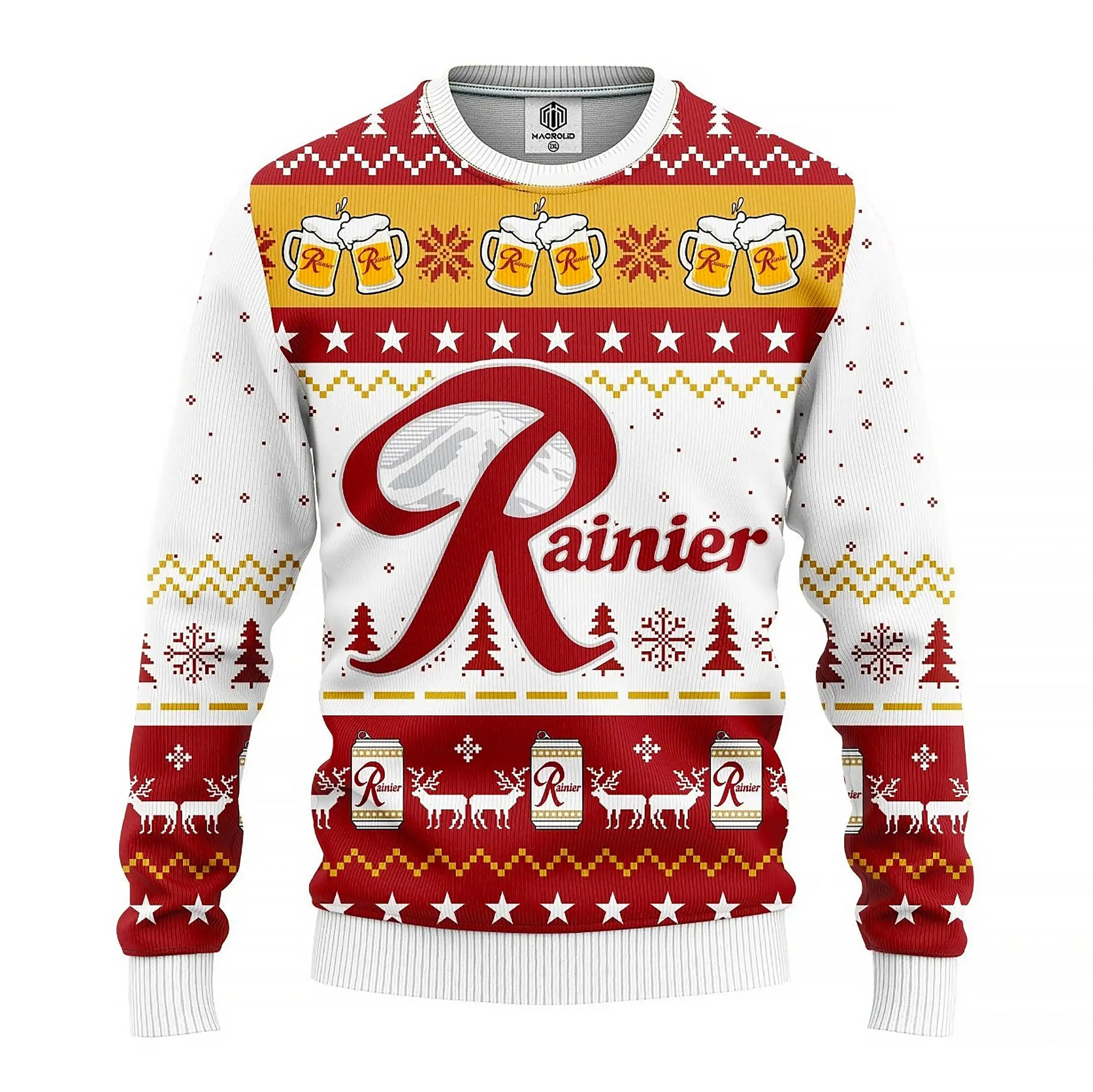 Rainier Beer Knitted Xmas Best Holiday Gifts Ugly Sweater